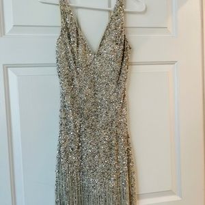 Mac Duggal Sequin Beaded Cocktail Dress Size 0